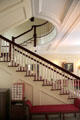 Freestanding mahogany front staircase at Eastman House. Rochester, NY.