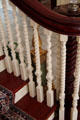 Variously carved rails on front staircase at Eastman House. Rochester, NY.