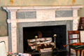 Carved marble fireplace in East Room at Eastman House. Rochester, NY.