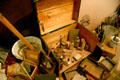 Film developing equipment & chemicals in early photography studio at Eastman House. Rochester, NY.