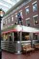 Authentic 1950's diner & facade of brick tenement in entrance atrium at The Strong National Museum of Play. Rochester, NY.