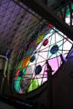 Multi-color window in triodetic space frame at The Strong National Museum of Play. Rochester, NY.