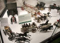 Cast iron toy models of fire engines & vehicles seen on city streets at The Strong National Museum of Play. Rochester, NY.