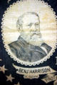 Benj. Harrison detail on Presidential election promotion handkerchief at The Strong National Museum of Play. Rochester, NY.