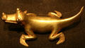 Pre-Columbian Panamanian gold crocodile at Museum of Natural History. New York, NY.