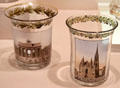 Beaker with Brandenburg Gate Berlin by Carl von Scheidt & beaker with St Stephen's Cathedral Vienna by Gottlob Samuel Mohn at Metropolitan Museum of Art. New York, NY.