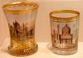 Beaker with Karlskirche Vienna by Anton Kothgasser & beaker with Karlskirche Vienna by Gottlob Samuel Mohn at Metropolitan Museum of Art. New York, NY.