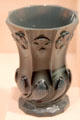 Marbleized gray & blue glass beaker by Joseph Wenzel Zich of Joachimsthal, Bohemia at Metropolitan Museum of Art. New York, NY.