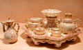 Sèvres reticulated porcelain Chinese tea set by Jean-Marie-Ferdinand Régnier at Metropolitan Museum of Art. New York, NY.
