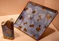 Bone china Japanese-inspired pitcher & square tray by Royal Worcester Porcelain Co. of England at Metropolitan Museum of Art. New York, NY.