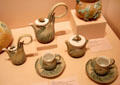 Sèvres porcelain fennel coffee set by Léon Kann at Metropolitan Museum of Art. New York, NY.
