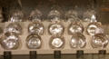 Collection of antique American silver porringers at Metropolitan Museum of Art. New York, NY.