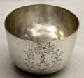Silver tumbler by Cornelius Vander Burch of New York City at Metropolitan Museum of Art. New York, NY.