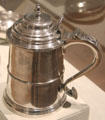 Silver tankard by Benjamin Burt of Boston at Metropolitan Museum of Art. New York, NY.