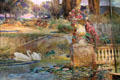 Detail of garden landscape mosaic by Louis C. Tiffany of Tiffany Studios, New York City at Metropolitan Museum of Art. New York, NY.