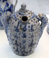 Stoneware water cooler painted with cobalt by Richard Franklin Bell of Strasburg, VA at Metropolitan Museum of Art. New York, NY.