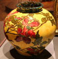 Aesthetic Movement earthenware vase by John Bennett who brought UK styles to New York at Metropolitan Museum of Art. New York, NY.