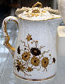 Porcelain chocolate pot by Knowles, Taylor & Knowles of East Liverpool, Ohio at Metropolitan Museum of Art. New York, NY.