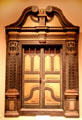 Classical wooden doorway with scrolled pediment from Westfield, MA possibly by Alexander Grant at Metropolitan Museum of Art. New York, NY.