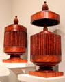 Pair of knife boxes with cylindrical group of reeds typical of Baltimore, MD at Metropolitan Museum of Art. New York, NY.