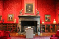 Books & art in library at Morgan Library. New York City, NY.