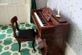 Melodeon reed organ with foot-pedal pumps in sitting room at Lindenwald. Kinderhook, NY.