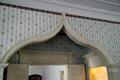 Ogee arch looking from drawing room to breakfast room doorway at Lindenwald. Kinderhook, NY.