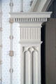 Neoclassical column & wallpaper detail at Lindenwald. Kinderhook, NY.
