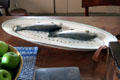 Porcelain fish platter with VB initials at Lindenwald. Kinderhook, NY.