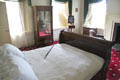 Martin Van Buren's southeast corner bedroom with sleigh bed, mirrored wardrobe & shaving stand at Lindenwald. Kinderhook, NY.