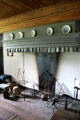 Schenck House kitchen fireplace at Old Bethpage Village. Old Bethpage, NY.