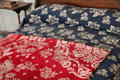 Master bedroom coverlets in Layton Home at Old Bethpage Village. Old Bethpage, NY.