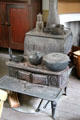 Cast iron kitchen stove in Layton Home at Old Bethpage Village. Old Bethpage, NY.