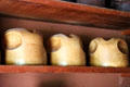 Hat shaping blocks in Ritch Hat Shop at Old Bethpage Village. Old Bethpage, NY.