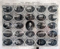 Graphic with scenes from Poor Richard's Almanac of Benjamin Franklin published by E. Herbert Clapp of Boston at Old Bethpage Village. Old Bethpage, NY.