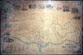 Sag Harbor map surrounded by sketches of important buildings at Annie Cooper Boyd House museum. Sag Harbor, NY.