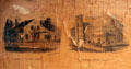 Sketches of Residence of Eleazar Latham & Montauk Steam Mills on 1854 Sag Harbor map at Annie Cooper Boyd House museum. Sag Harbor, NY.