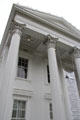 Neoclassical columns of Sag Harbor Whaling Museum. Sag Harbor, NY.