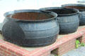Tryworks or kettles for boiling down blubber cut from whale at Sag Harbor Whaling Museum. Sag Harbor, NY.