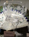 Handblown & hand etched glass goblet by father of Joseph Wright at Sag Harbor Whaling Museum. Sag Harbor, NY.