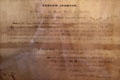 Document signed by Andrew Johnson as President of United States of America at Sag Harbor Whaling Museum. Sag Harbor, NY.