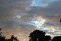 Early evening sky with sunset reflected on storm clouds. Bridgehampton, NY.