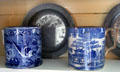 Antique cups with blue printed design at Home Sweet Home Museum. East Hampton, NY.