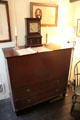 Mantle clock on antique chest at Home Sweet Home Museum. East Hampton, NY.