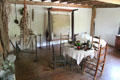 Colonial folding bed plus table & chairs at Thomas Halsey Homestead. South Hampton, NY.