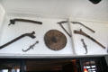 Collection of antique weapons over entrance of Portuguese sitting room at Vanderbilt Mansion. Centerport, NY.