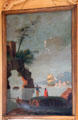 French nautical scene in yellow guest room at Vanderbilt Mansion. Centerport, NY.