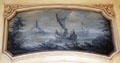 French nautical scene in yellow guest room at Vanderbilt Mansion. Centerport, NY.