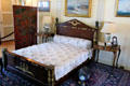 Napoleon's bed replica with portrait busts of Josephine on headboard in Mr. Vanderbilt's bedroom at Vanderbilt Mansion. Centerport, NY.