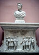 Abraham Lincoln bust by Thomas D. Jones over Vicksburg relief in rotunda of State Capitol. Columbus, OH.